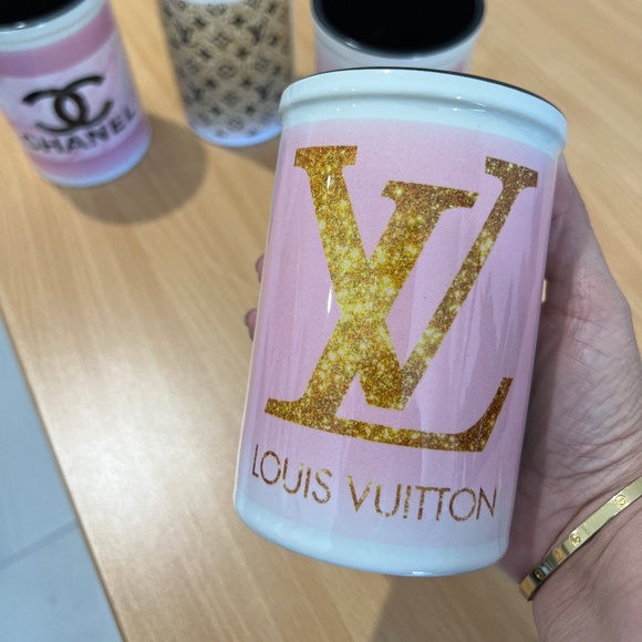 Designer Inspired Ceramic Makeup Brush Holder - BLACK Design - Picture 9 of 9